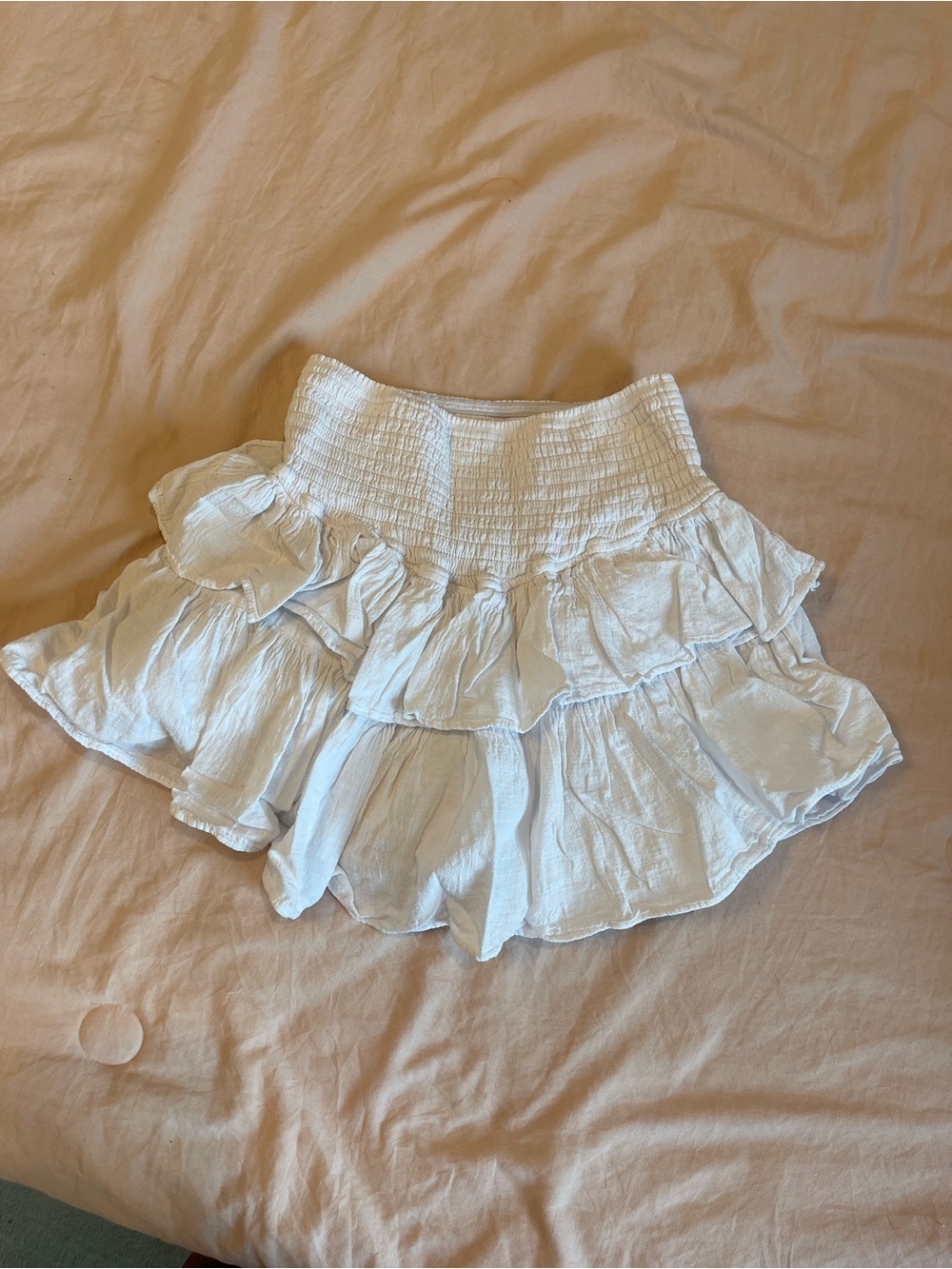 white ruffle skirt with shorts under